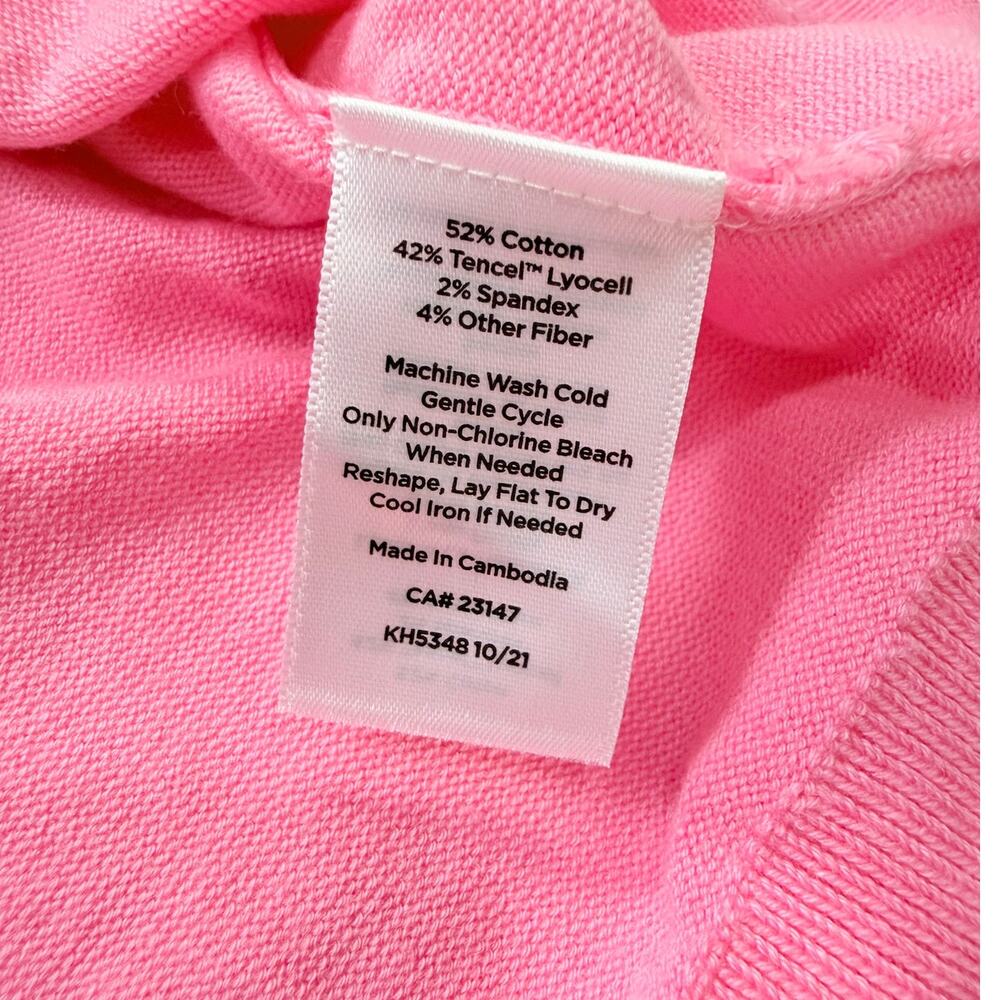 Talbots Pink Orange Cardigan Sweater Womens Medium NWT 3/4 Sleeve Lightweight - Picture 9 of 11